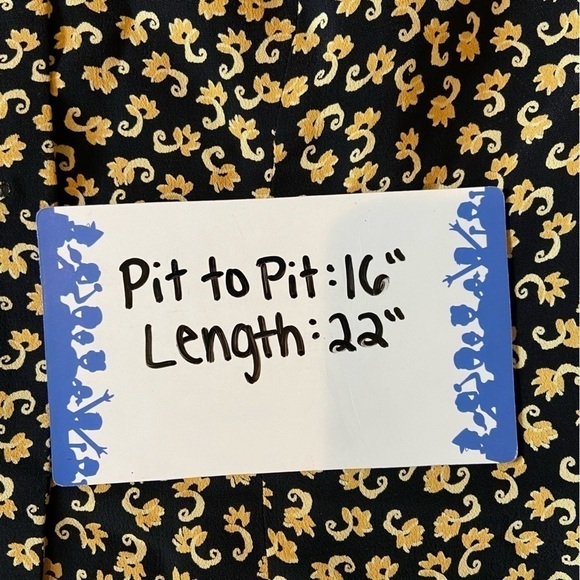 Ann Taylor Vintage Y2K Yellow & Black Floral Button Up Sleeveless Vest 2 Petite - Picture 6 of 6